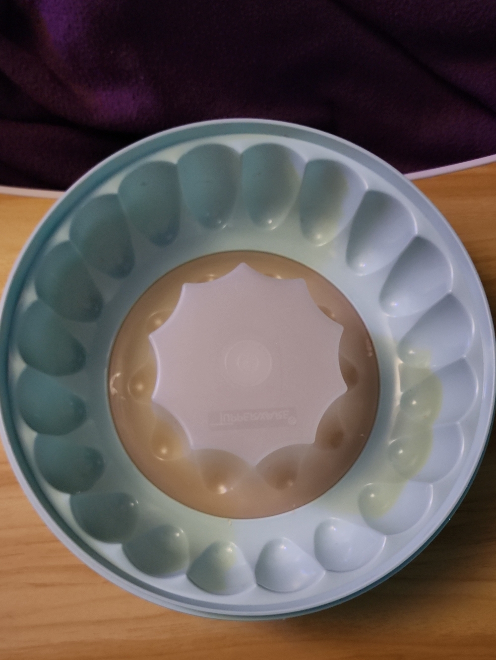 Vintage Tupperware Jel-Ring Jello Mold Pastel Blue 1201 1202